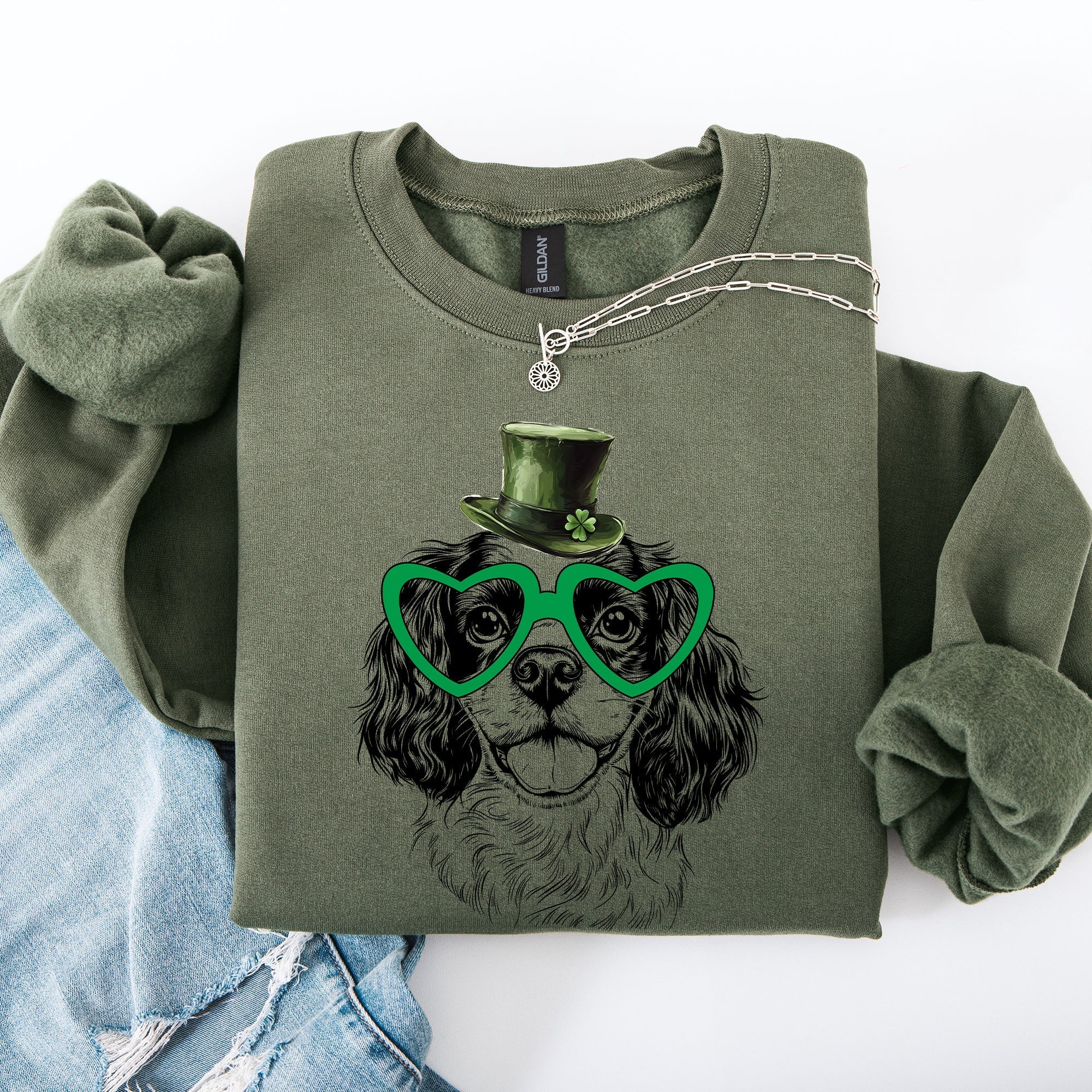 Cavalier, Adorable Dog, St Patrick's Day, Lucky, Irish Sweatshirt - Che Cose Belle