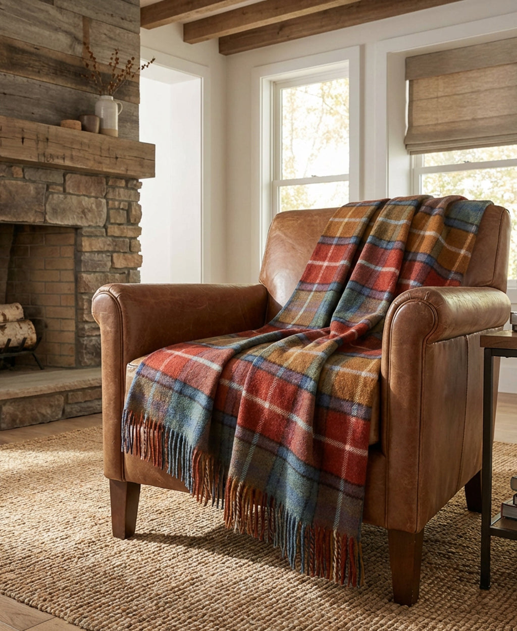 Highland Tweeds Shetland Lambswool Throw - Antique Buchanan