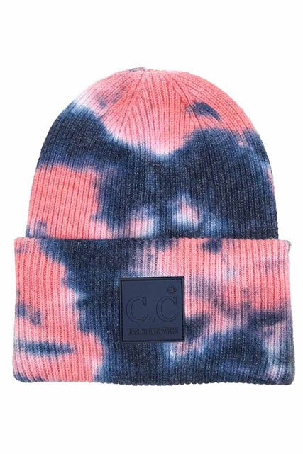 C.C Women's Tie Dye Beanie Hats With Rubber Patch - Che Cose Belle