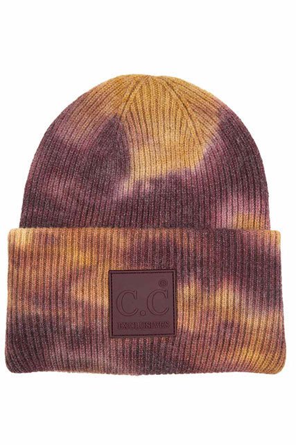 C.C Women's Tie Dye Beanie Hats With Rubber Patch - Che Cose Belle