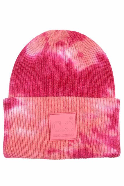 C.C Women's Tie Dye Beanie Hats With Rubber Patch - Che Cose Belle