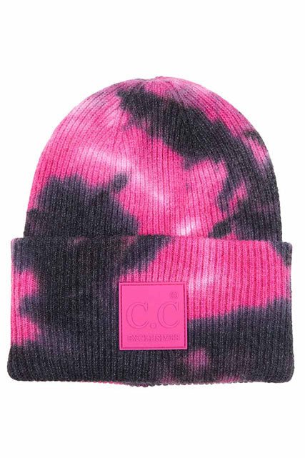 C.C Women's Tie Dye Beanie Hats With Rubber Patch - Che Cose Belle