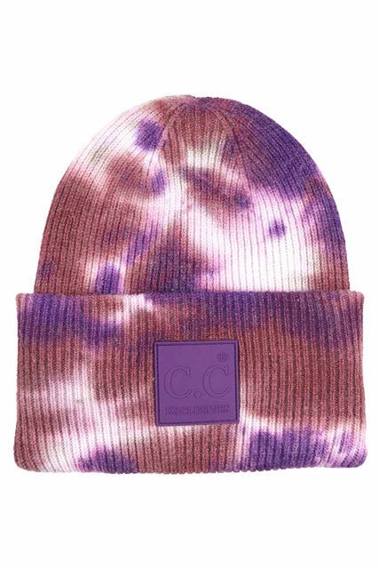 C.C Women's Tie Dye Beanie Hats With Rubber Patch - Che Cose Belle
