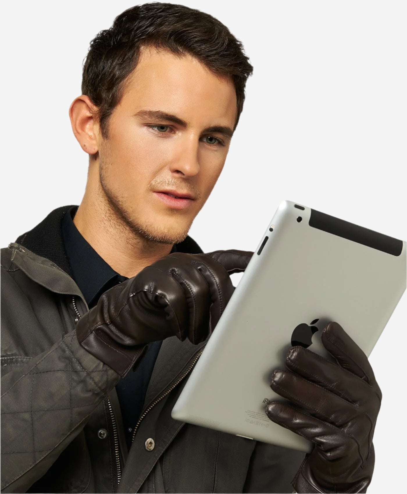 CC3301 (brown) - Men’s Italian cashmere lined touchscreen leather gloves - Che Cose Belle