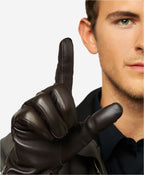 CC3301 (brown) - Men’s Italian cashmere lined touchscreen leather gloves - Che Cose Belle