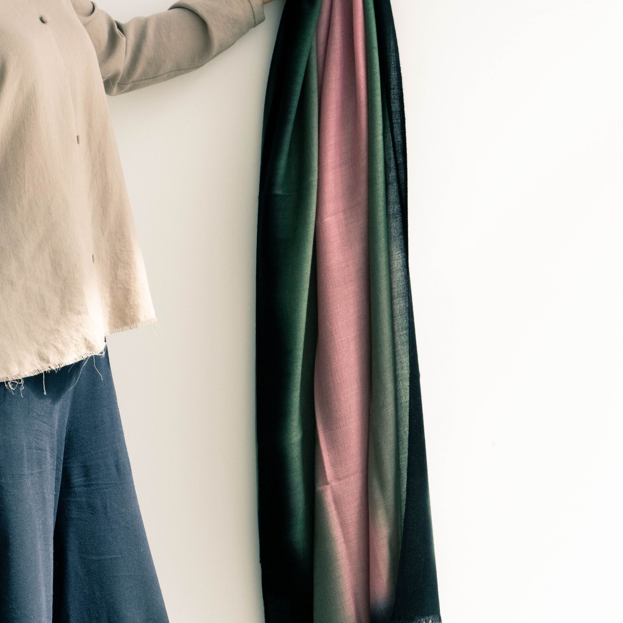 Iris Kiwi Cashmere Merino Handwoven Scarf
