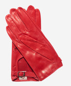 CD4814 (red) - Women’s Italian leather driving gloves with buckled strap - Che Cose Belle
