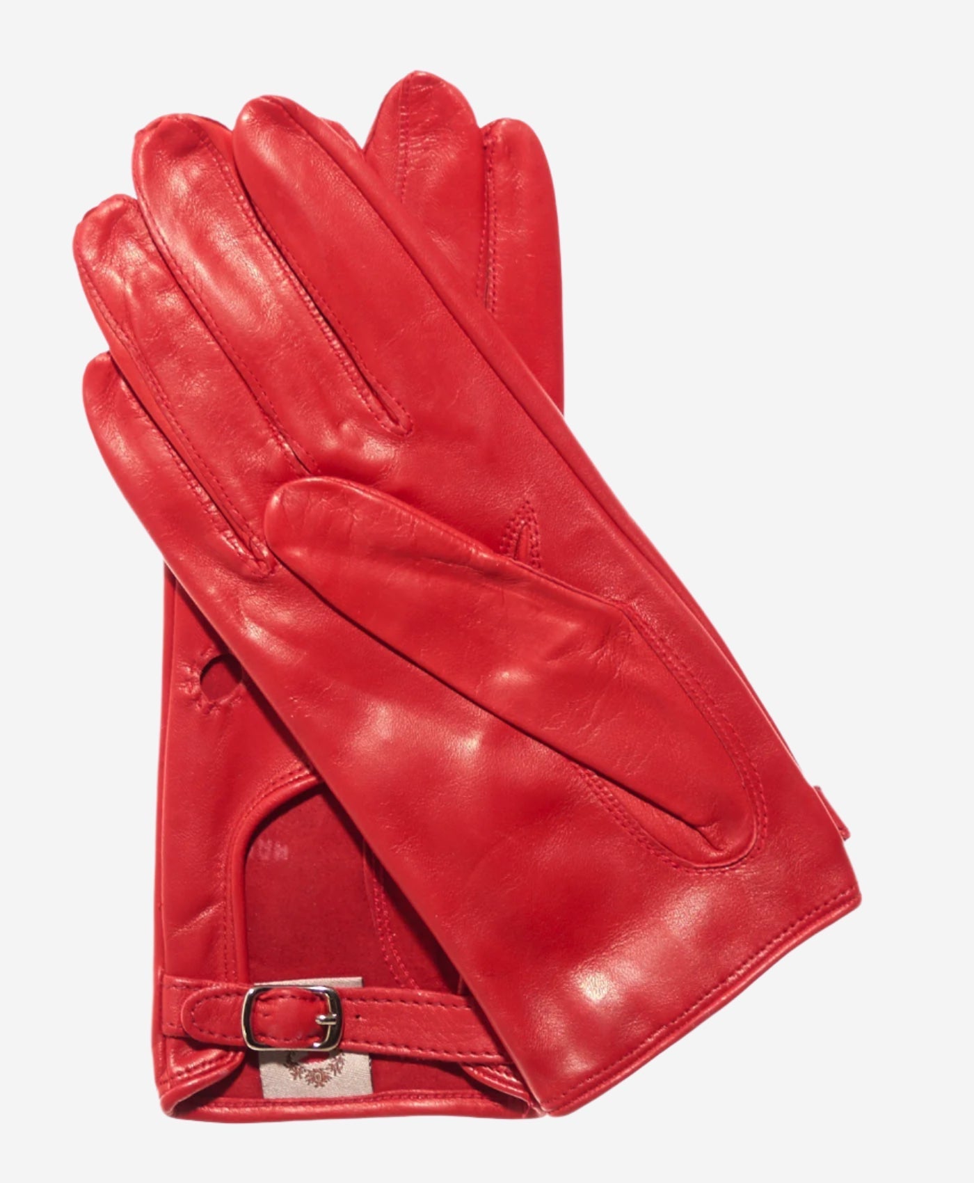 CD4814 (red) - Women’s Italian leather driving gloves with buckled strap - Che Cose Belle
