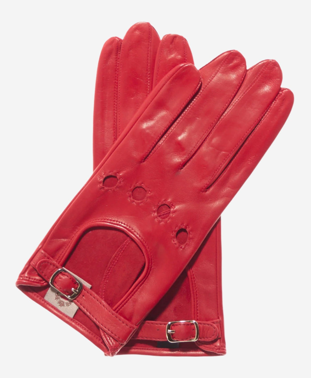 CD4814 (red) - Women’s Italian leather driving gloves with buckled strap - Che Cose Belle