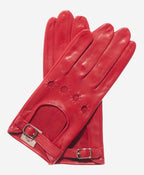 CD4814 (red) - Women’s Italian leather driving gloves with buckled strap - Che Cose Belle
