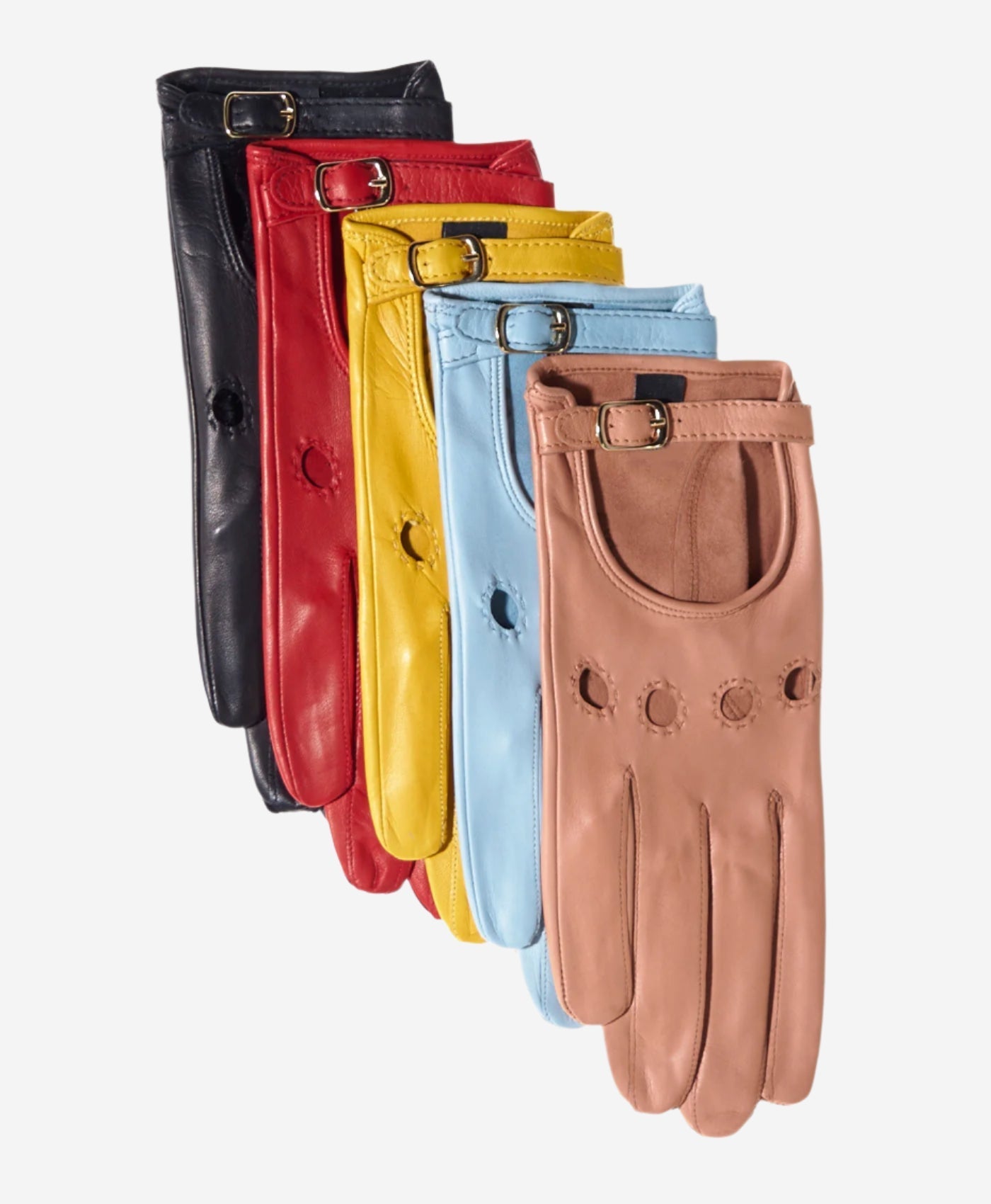 CD4814 (red) - Women’s Italian leather driving gloves with buckled strap - Che Cose Belle