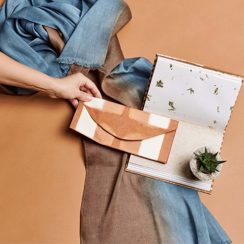 Mahogany Sky Soft Linen Silk Handloom Scarf
