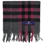 Heritage Plaid Fringed Merino Wool Scarf - Cambridge Grey