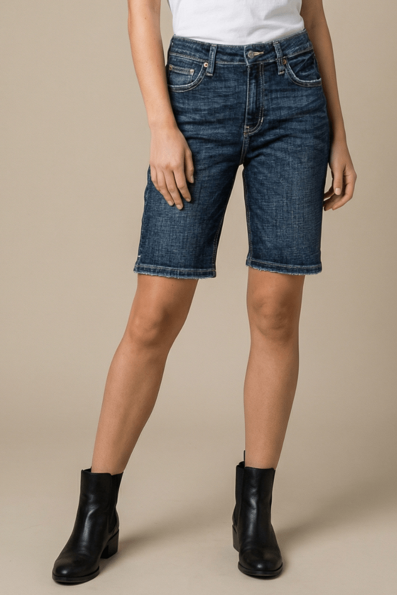 Celeste Dark Wash High Rise Bermuda Jeans - Che Cose Belle
