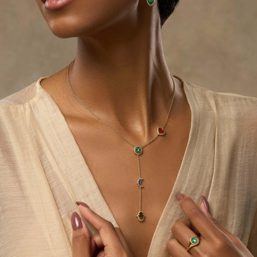 Celestial Wisdom Multi - Symbol & Multi - Gemstone Necklace - Che Cose Belle