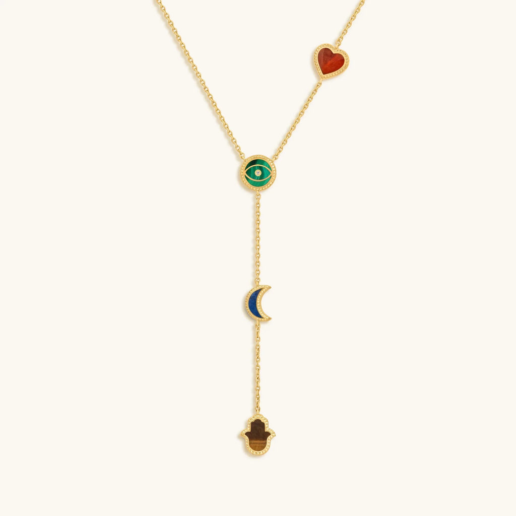 Celestial Wisdom Multi - Symbol & Multi - Gemstone Necklace - Che Cose Belle