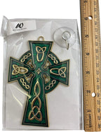 Celtic Cross Suncatcher Irish Sun Catcher Window Decoration with Suction Cup and Hook, 4 1/2 Inches - Che Cose Belle