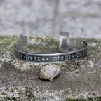 Celtic Knot Runes Stainless Steel Viking Cuff Bracelet - Che Cose Belle