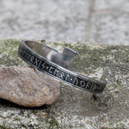 Celtic Knot Runes Stainless Steel Viking Cuff Bracelet - Che Cose Belle