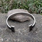 Celtic Knot Runes Stainless Steel Viking Cuff Bracelet - Che Cose Belle