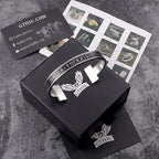 Celtic Knot Runes Stainless Steel Viking Cuff Bracelet - Che Cose Belle
