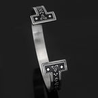 Celtic Knot Runes Stainless Steel Viking Cuff Bracelet - Che Cose Belle