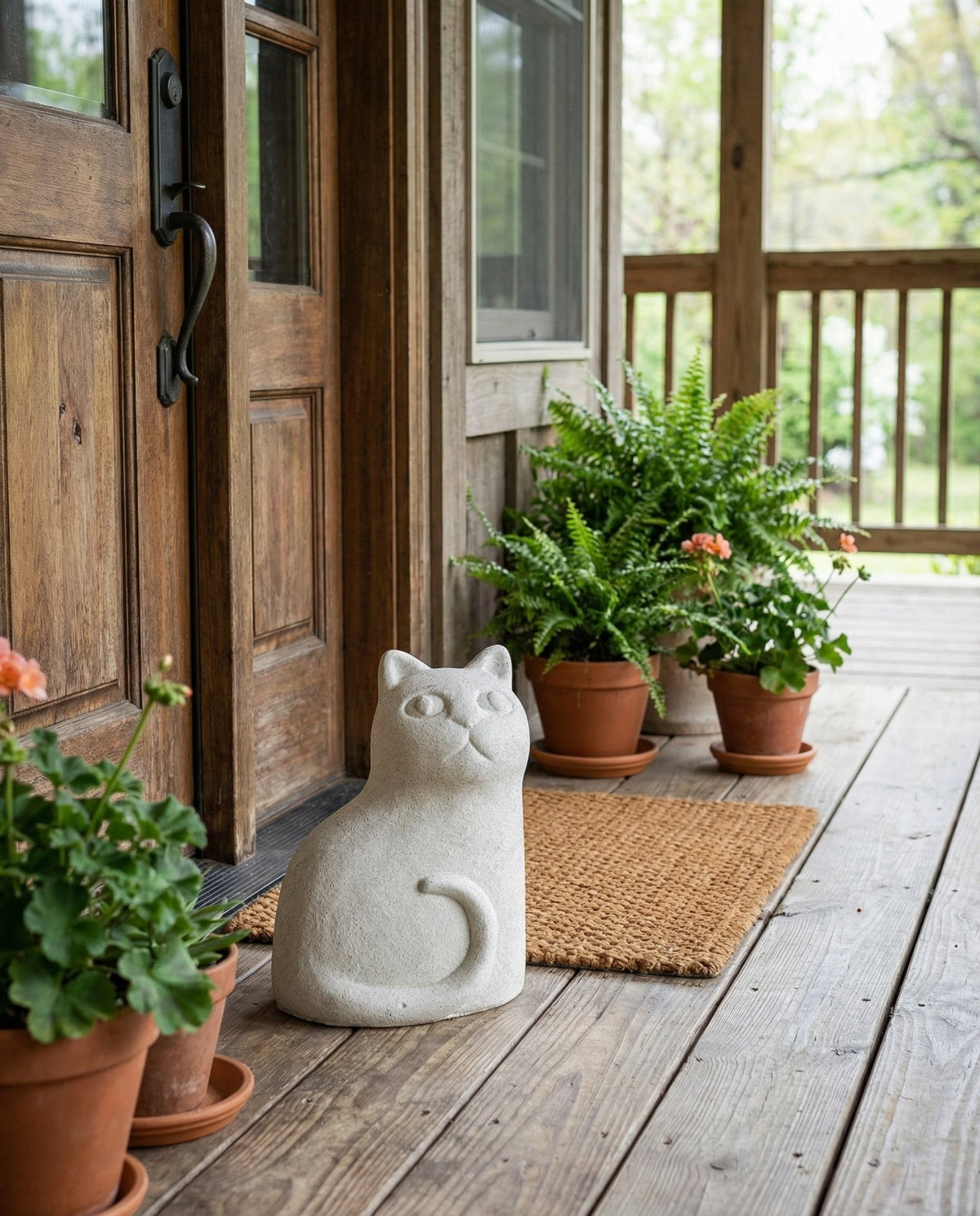 Cement Cat Garden Figure - Che Cose Belle