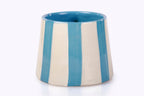 Ceramic Aqua Blue Stripe Coffee cup - 3.5 x 2.5 Inches ( Set of 2 ) - Che Cose Belle