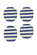 Ceramic Blue stripe plate, 6.3x6.3 Inches (Set of 4 ) - Che Cose Belle