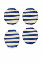 Ceramic Blue stripe plate, 6.3x6.3 Inches (Set of 4 ) - Che Cose Belle