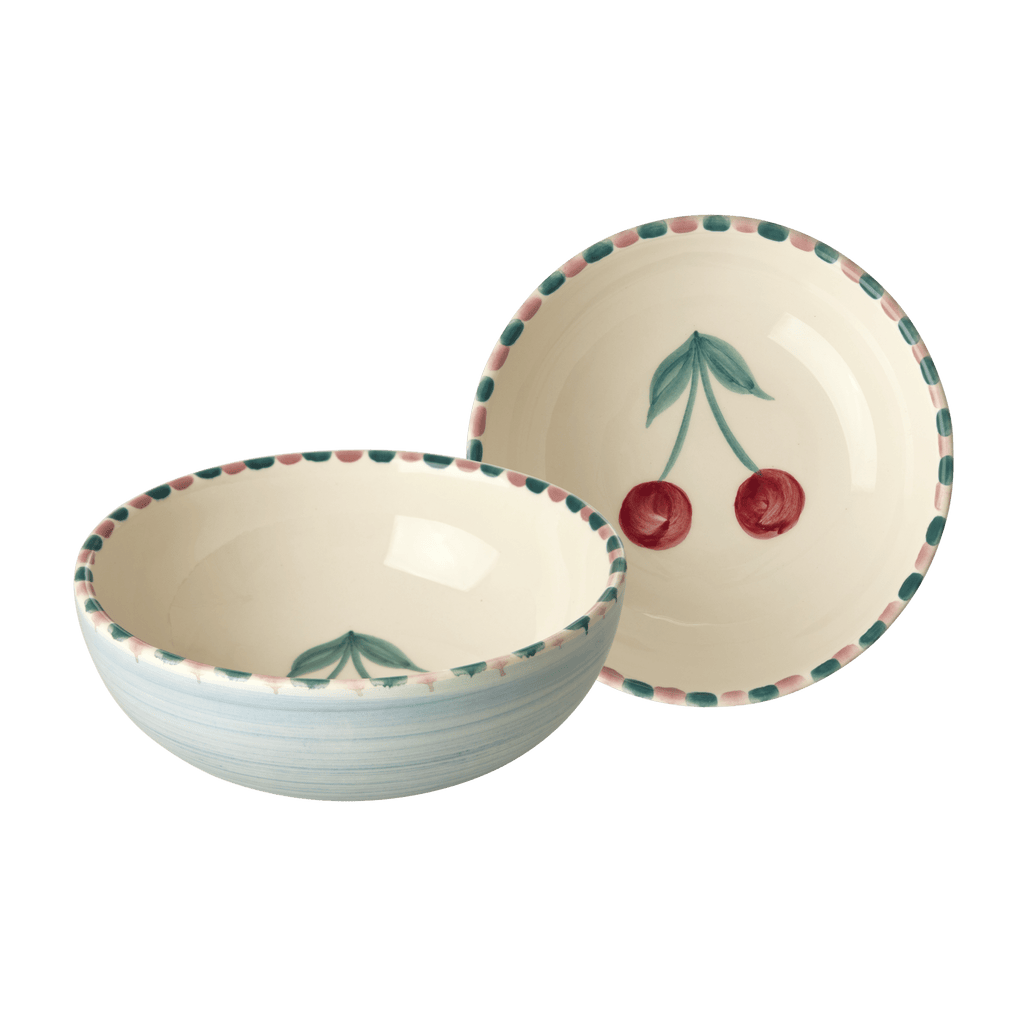 Ceramic Bowl with Hand Painted Cherry - 11.8 oz - Che Cose Belle
