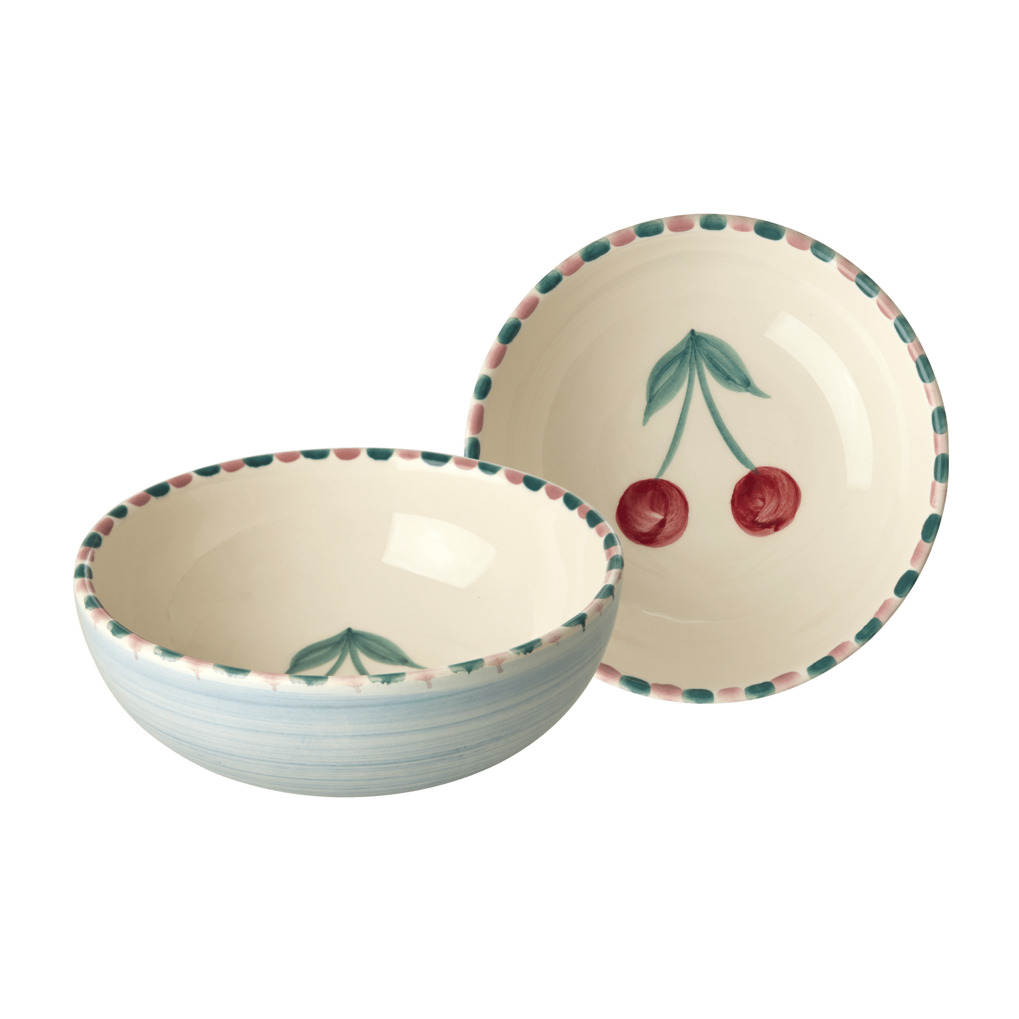 Ceramic Bowl with Hand Painted Cherry - 11.8 oz - Che Cose Belle