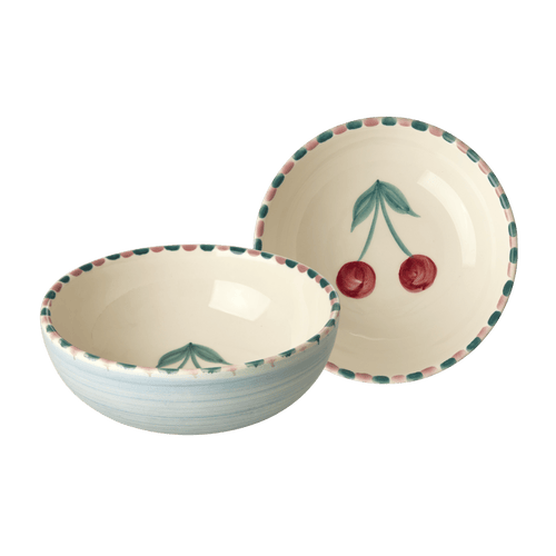 Ceramic Bowl with Hand Painted Cherry - 11.8 oz - Che Cose Belle