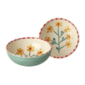 Ceramic Bowl with Hand Painted Jade Yellow Flower - 11.8 oz - Che Cose Belle