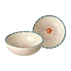 Ceramic Bowl with Hand Painted Soft Pink Flower - 11.8 oz - Che Cose Belle