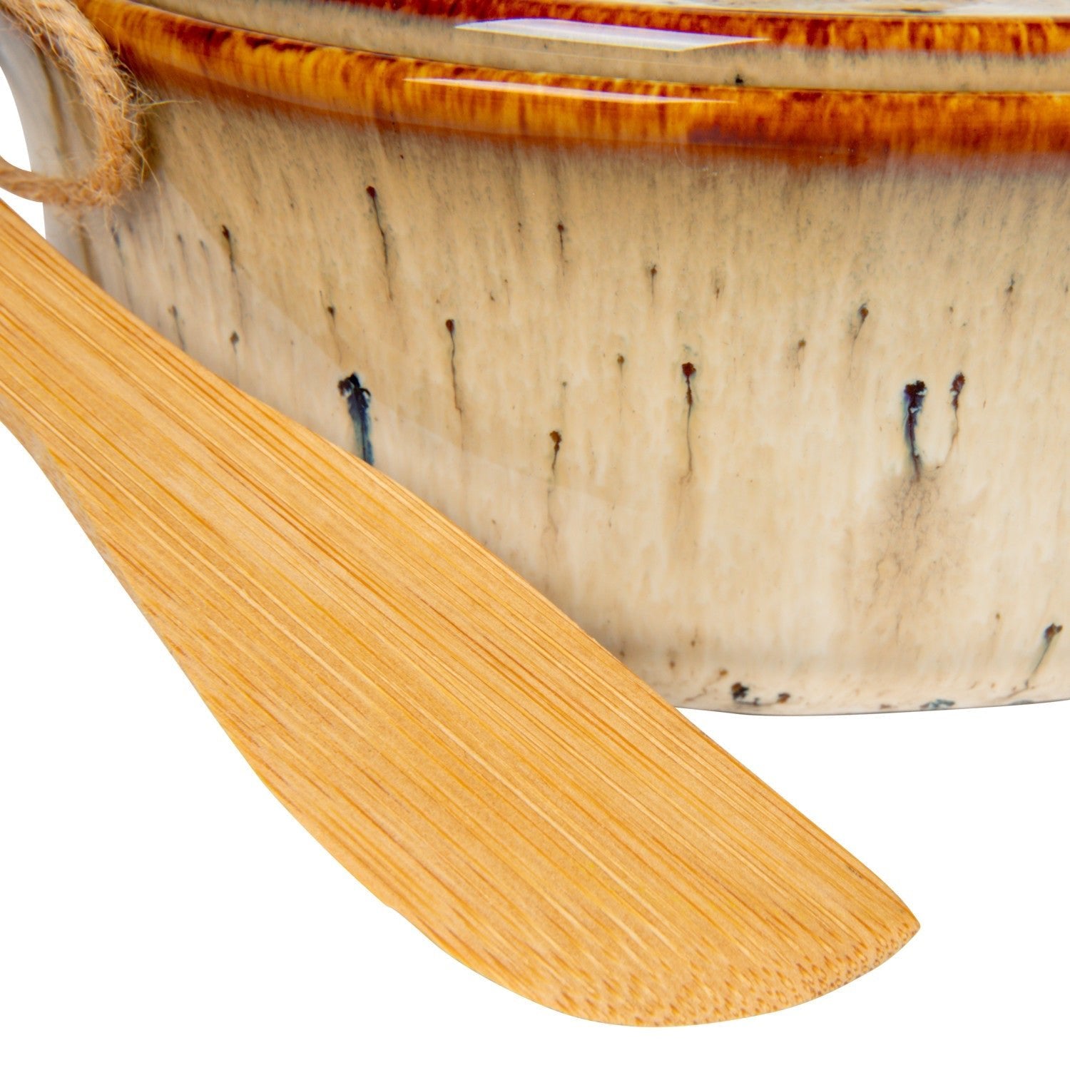 Ceramic Brie Baker with Bamboo Spreader - Che Cose Belle