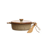 Ceramic Brie Baker with Bamboo Spreader - Che Cose Belle