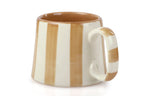 Ceramic Brown Stripe Coffee cup - 3.5 x 2.5 Inches ( Set of 2 ) - Che Cose Belle