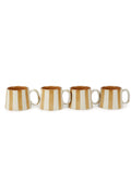 Ceramic Brown Stripe Coffee cup - 3.5 x 2.5 Inches ( Set of 4 ) - Che Cose Belle