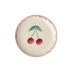 Ceramic Cake Plate with Hand Painted Cherries - Che Cose Belle