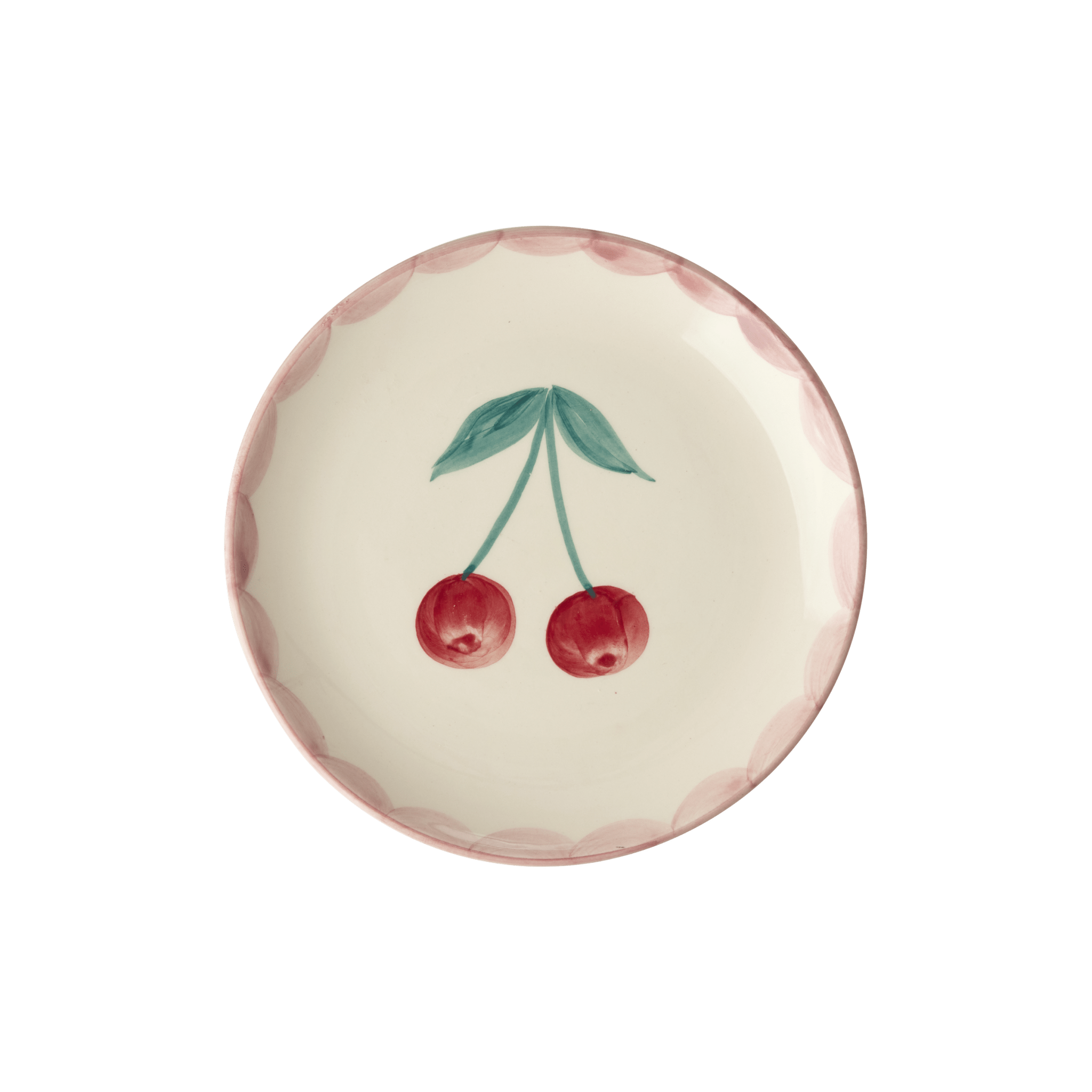 Ceramic Cake Plate with Hand Painted Cherries - Che Cose Belle