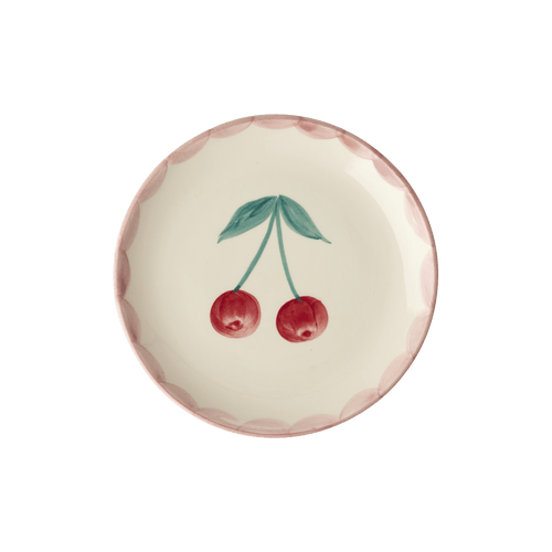 Ceramic Cake Plate with Hand Painted Cherries - Che Cose Belle