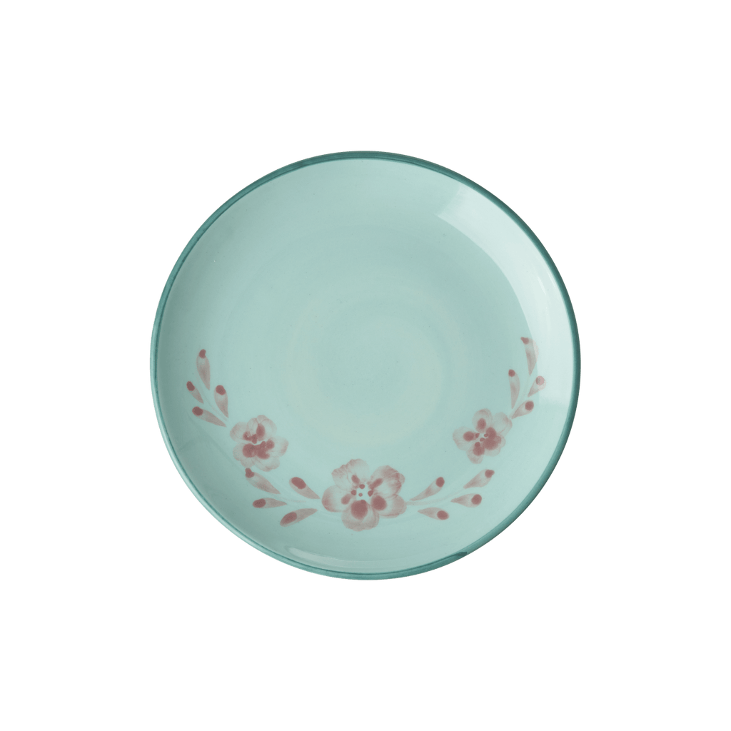 Ceramic Cake Plate with Hand Painted Flower Vine - Che Cose Belle