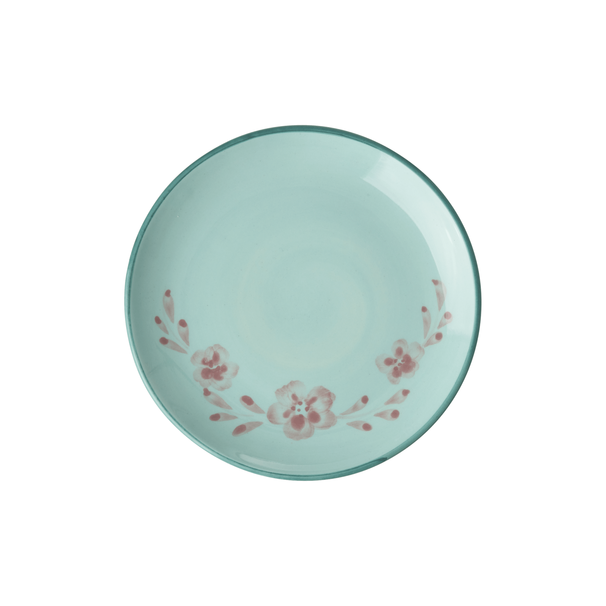 Ceramic Cake Plate with Hand Painted Flower Vine - Che Cose Belle