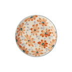 Ceramic Cake Plate with Hand Painted Orange Flowers - Che Cose Belle