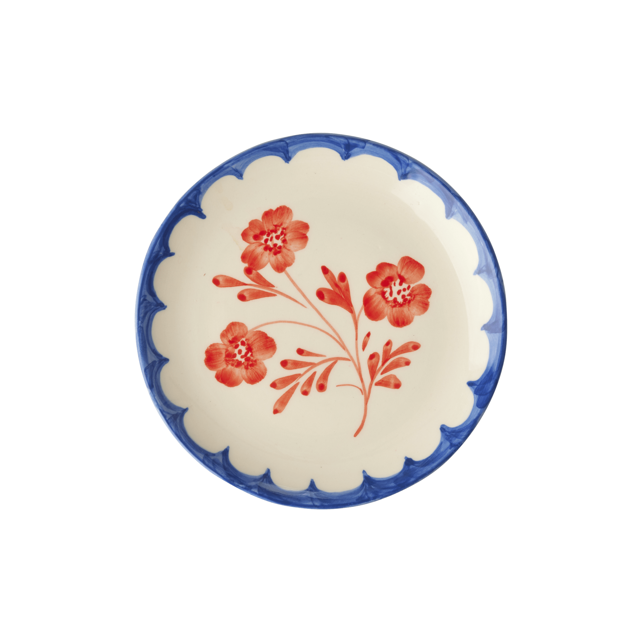 Ceramic Cake Plate with Hand Painted Vintage Flower - Che Cose Belle