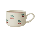 Ceramic Cappuccino Cup with Hand Painted Cherries - 6.7 oz - Che Cose Belle