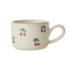 Ceramic Cappuccino Cup with Hand Painted Cherries - 6.7 oz - Che Cose Belle