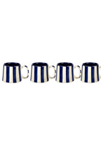 Ceramic Dark Blue Stripe Coffee cup - 3.5 x 2.5 Inches ( Set of 4 ) - Che Cose Belle
