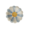 Ceramic Flower Dipping Bowl with Blue Hand Painted Stripes - Che Cose Belle